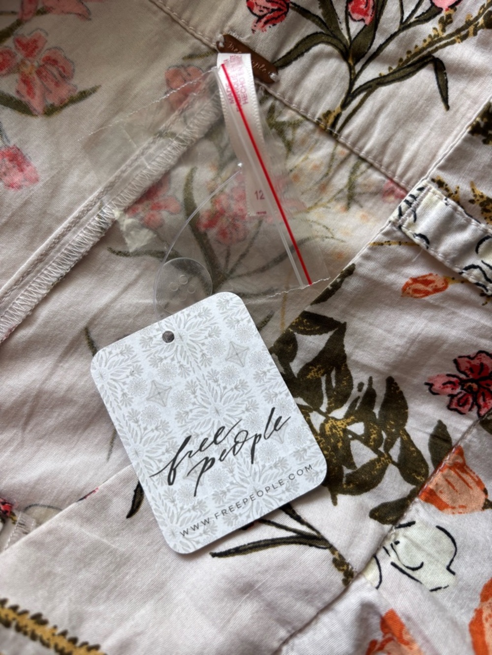 Free People Cream Floral Wide Leg Pants - Picture 13 of 14